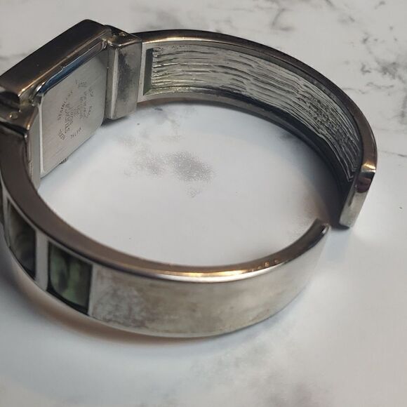 Studio Time Analog Wristwatch Silver & Iridescent Cuff Band Rectangular Face main image 7